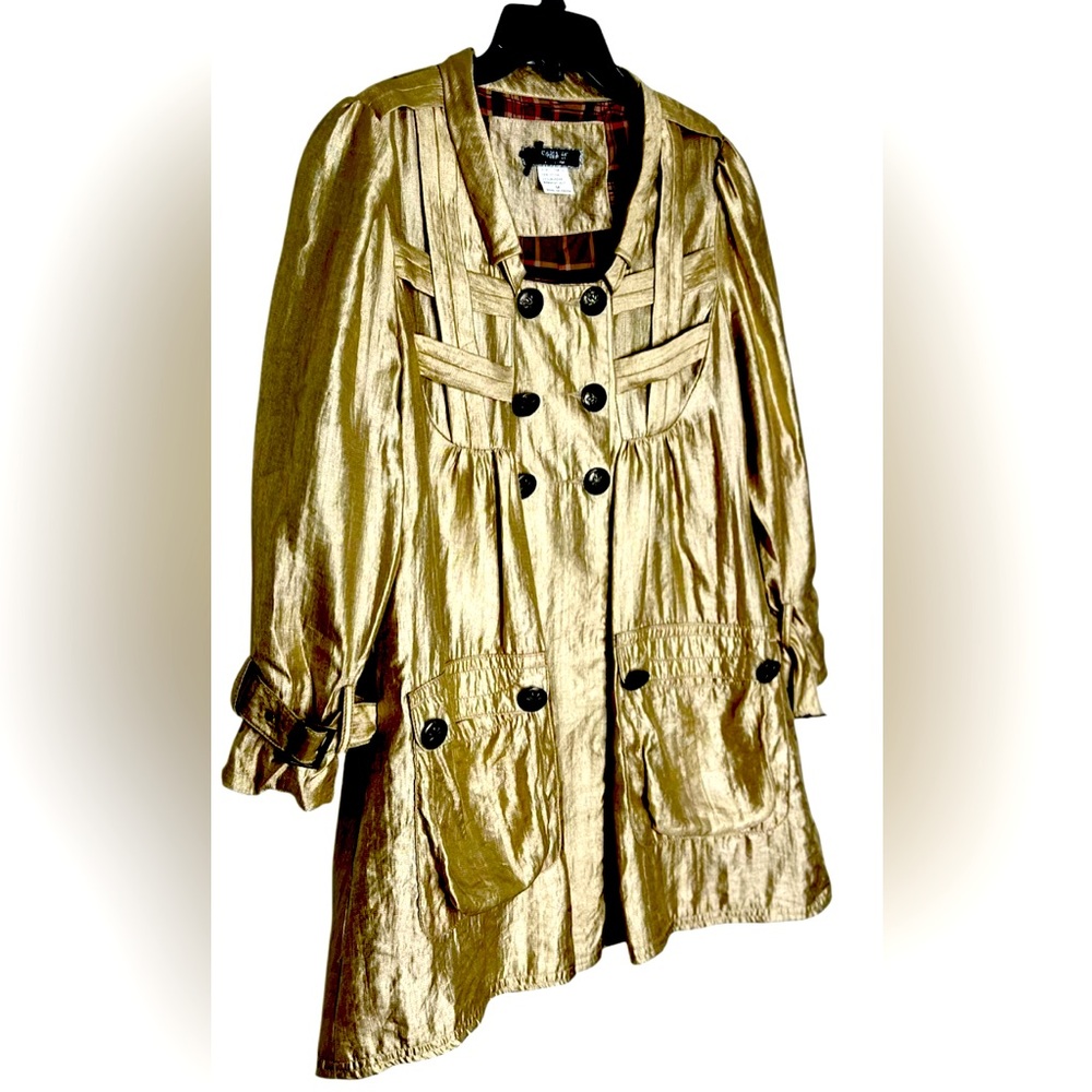 🤩 NEW LISTING! Fumblin Foe Women’s Coquette Gold Victorian Dress/Jacket Sz M EUC - Picture 2 of 9